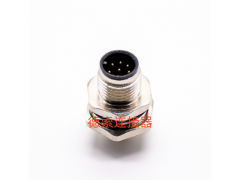 德索插座8芯后鎖板A扣直式公接PCB板防水M12傳感器連接器